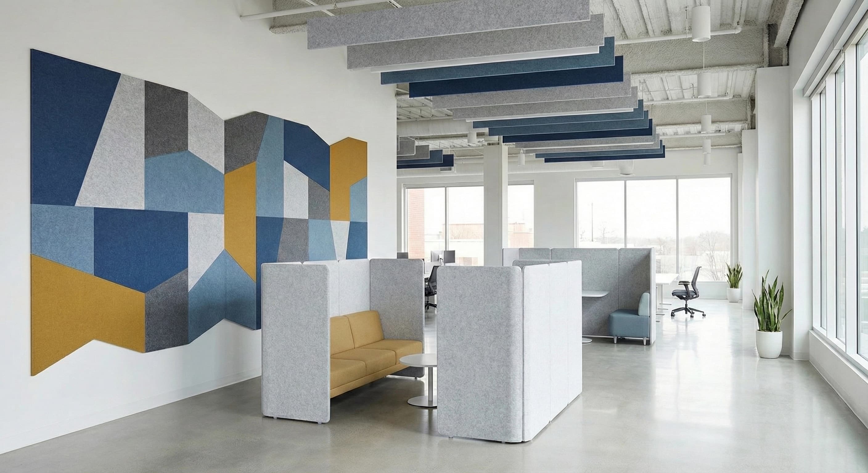PETfelt akoestische panelen kantoor